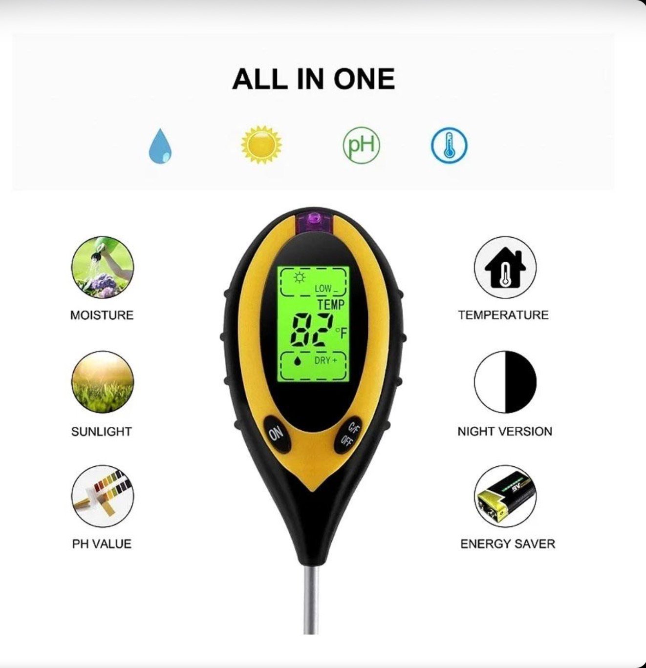 4 in 1 Soil PH Meter Soil Tester - Image 2